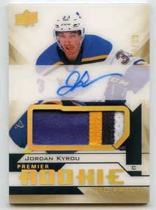 2018-19 Upper Deck Premier Acetate Rookie Gold #/99 Jordan Kyrou RPA parche automático - Imagen 1 de 2