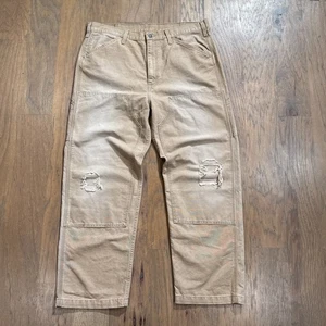Pantalone Levis Uomo 38 Marrone Tela Doppio Ginocchio Falegname Relax Lavoro Tasche - Foto 1 di 14