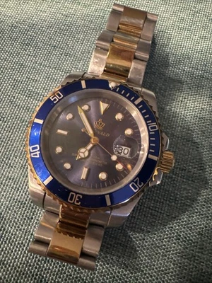 Мужские кварцевые часы Reginald 2115 с вращающимся безелем дата двухцветные 40 мм - Изображение 1 из 4