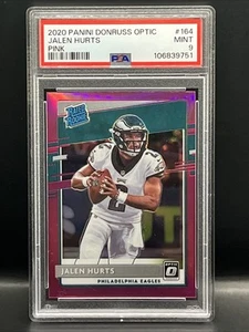 2020 Donruss Optic JALEN HURTS Pink Prizm Rated Rookie PSA 9 COME NUOVO #164 Eagles - Foto 1 di 2