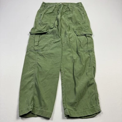 Pantalones cargo Billabong para mujer 25 verdes algodón utilitario pierna ancha bolsillos recortados Foto 1 de 4