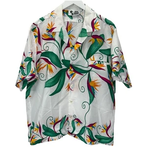Vintage Hilo Hattie Short Sleeve Hawaiian Shirt Size 2XL White Tropical Floral - Picture 1 of 6