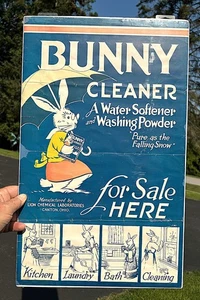 Awesome Bunny Cleaner Advertising Sign Soap Detergent Lion Chem. Canton O Rabbit - Picture 1 of 3