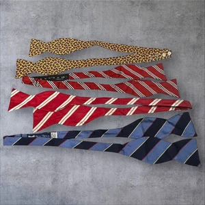 Lot Of 4 - Pure Silk Bow Ties Carrot & Gibbs/Ben Silver/Brooks Bros/Beau Ties - Picture 1 of 15
