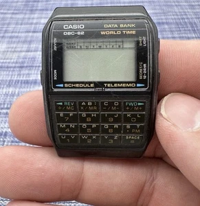 Vintage Casio Data Bank 676 DBC-62 Calculator Quartz Digital Watch - Face Only - Picture 1 of 6