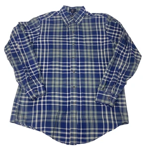 Vintage Kenneth Gordon Herren L Hemd Retford kariert blau Knopfleiste Freizeit USA - Bild 1 von 9