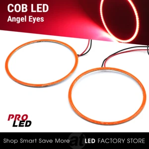 2x Angel Eyes COB Halo Ring Red 60mm LED Light Headlight Fog Housing - Picture 1 of 4