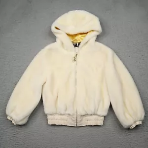 Baby Phat Jacket Faux Fur Womens Small Cropped White Hooded Full Zip Coat Y2K - Picture 1 of 24