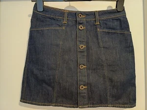 Jack Wills Size 8 Blue Denim Button Down Skirt Casual Jean - Picture 1 of 4