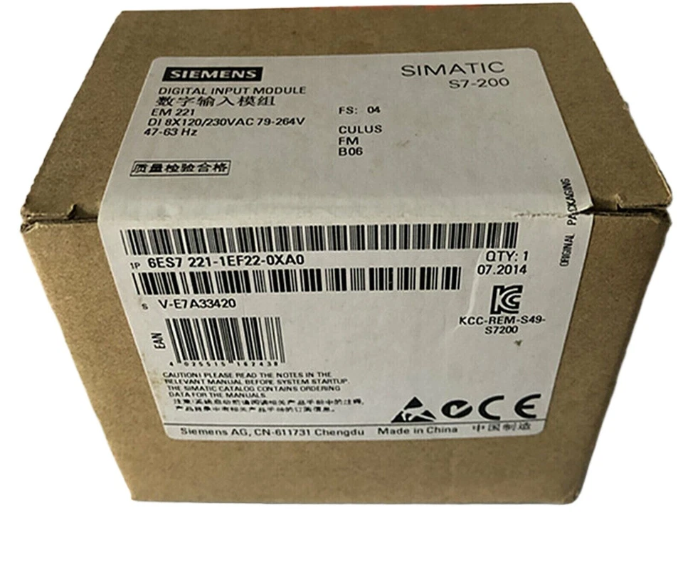 6ES7221-1EF22-0XA0 1PCS NEW SIEMENS PLC SIMATIC S7-200 EM221 6ES7221-1EF22-0XA0 - Image 1 of 1