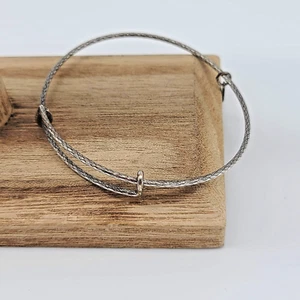 Alex & Ani Spacer Bangle - Etched Rafaelian Silver - Picture 1 of 5