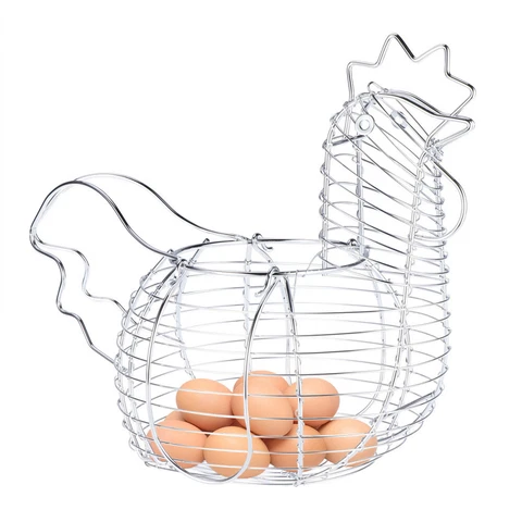 1PC Metal Bread Basket Metal Egg Basket Large Wire Basket Wire Fruit Basket Cover
