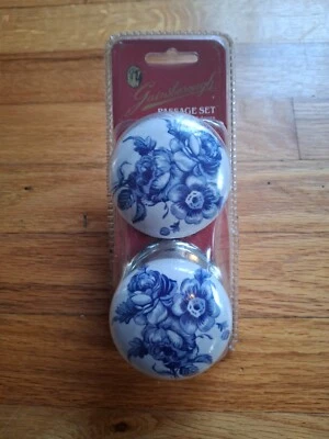 Vtg Gainsborough Passage Set White with blue floral Porcelain Door Knob NIB - Image 1 of 4