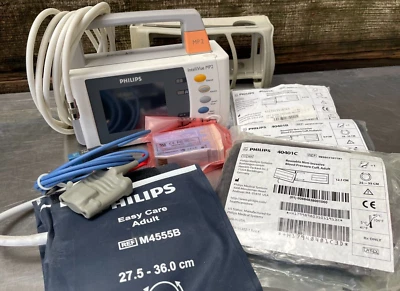 PHILIPS INTELLIVUE MP2 M8102AM MONITOR CO2 func con SpO2, Manguera, NUEVO BATT/Puños Foto 1 de 4