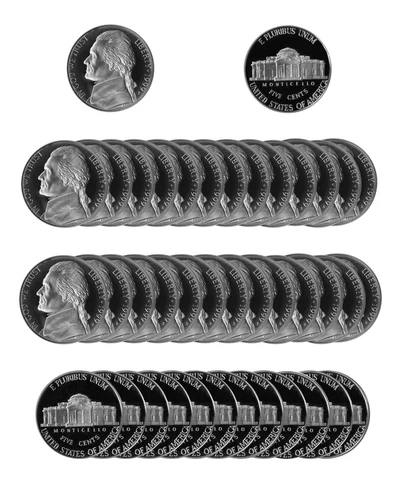 1999 Gem Deep Cameo Proof Jefferson Nickel Roll 40 US Coins Cover