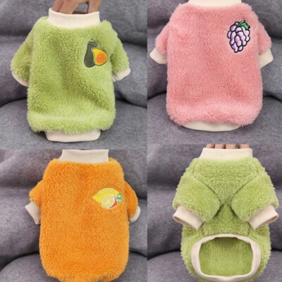 Warm Winter Dog Clothes Soft Fleece Dog Jacket Pet Coat Sweater Puppy Cat Jumper - Image 1 of 4
