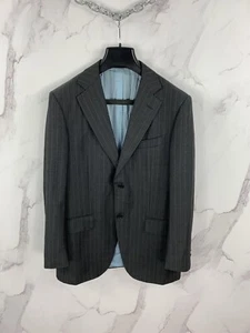 Suitsupply Gray Striped 110 Pure Wool Blazer Size 50 - Picture 1 of 13