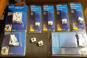 Seymour Legrand, 7 conectores de video tipo F 14 insertos en blanco 1 conector Cat 5e RJ-45 - Imagen 1 de 12