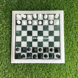 White Marble Chess Set Tournament Chess Board Vintage Chess Set Chess Game Board - Picture 1 of 10