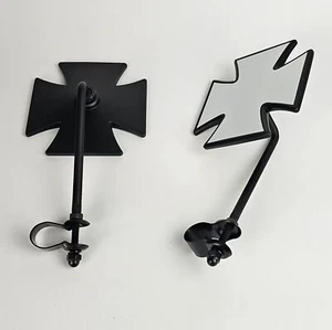 OG LOWRIDER BICYCLE IRON CROSS ALLOY HANDLEBAR MIRROR BLACK - Picture 1 of 7