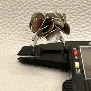 Silpada Sterling Silver India 925 TESTED Brass Copper Disc Cha Cha Ring Sz8 - Picture 1 of 17