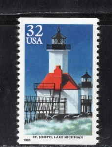 2970 * ST JOSEPH , LAKE MICHIGAN ~ LIGHTHOUSE * U.S. Postage Stamp MNH ^ - Picture 1 of 1