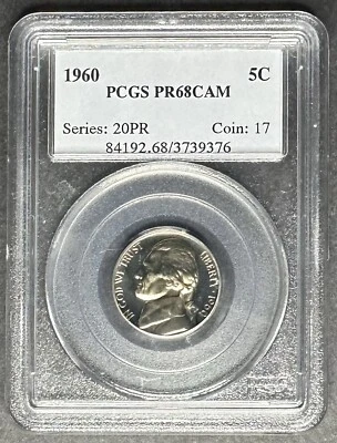 1960 Proof Jefferson Nickel PCGS PR-68 CAM, Buy 3 Items, Get $5 Off!! - Image 1 of 2