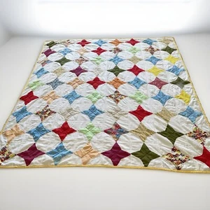 Handmade Floating Star Size(70”X80”) Quilt Country Farmhouse Cottage Core - Picture 1 of 14