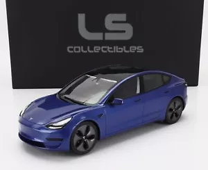 LS Collectibles 2021 Tesla Model 3 Multi-Coat Blue Metallic 1:18 LS086B - Picture 1 of 8
