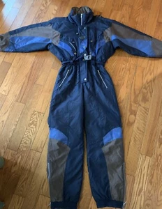 Woman’s Size 10 Etirel One Piece Vintage Ski suit Blue - Picture 1 of 12