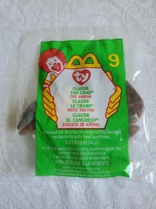 McDonalds 1993 Ty Teenie Beanie Baby Claude the Crab ERRORS - Picture 1 of 2