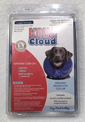 Coleira elétrica grande KONG CLOUD protetora inflável pós cirurgia lesão cachorro 15"-20" - Imagem 1 de 2