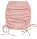 Almaree Women's Ribbed High Waist Ruched Side Bodycon Party Mini Skirt Size M