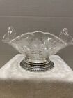 Wallace Sterling Base 4640 Cambridge Glass Etched Rose Point Bowl