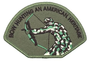 Bow Hunting American Deer Hunter Camo Archery Gun Patch Vintage Retro Style - Picture 1 of 1