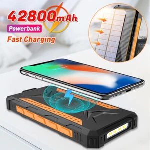 42800mAh Super 4 USB Portable Charger Solar Power Bank Flashlight for Cell Phone - Picture 1 of 12