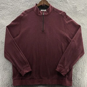 Tommy Bahama Pullover Herren XXL 2XL weinrot Baumwollmischung 1/4 Zip Pulli Wende - Bild 1 von 9