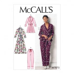 McCalls Sewing Pattern 7875 Sleepwear, Pyjamas, Dressing Gowns Y (XSM-SML-MED) - Picture 1 of 3