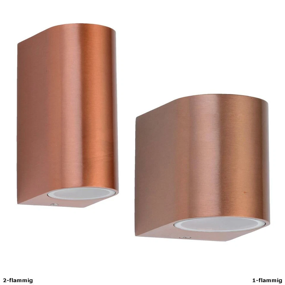 Außenleuchte Wandlampe Leuchte Spotstrahler IP44 Up & Down Kupfer schwarz silber - Bild 1 von 4