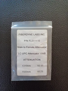 LC/UPC SM M/F Fiber Optic Attenuator: Fiberdyne Labs 10DB - Afbeelding 1 van 2