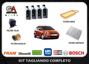 KIT TAGLIANDO FORD FIESTA V 1.4 TDCI 50KW 68CV DAL 2001 + 4 LT OLIO FORD 5W30 - Foto 1 di 7