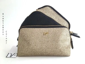 DIANE von FURSTENBERG Nesting GLITTERATI TRIPLET SET 3x bolsa DVF bolsa de tocador nuevo con etiquetas - Imagen 1 de 10