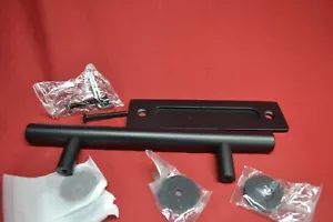 Set Maniglie per Porta da Fienile Scorrevoli NERE SMERIGLIATE 2pz 12in - Maniglie per Tirare per Porta Fienile - Foto 1 di 3