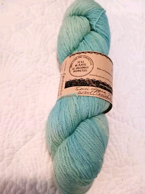 Fiber Curio Fingering Yarn Aquamarine Suri Alpaca Coriedale Wool 1 Sk 460 Yds - Image 1 of 4