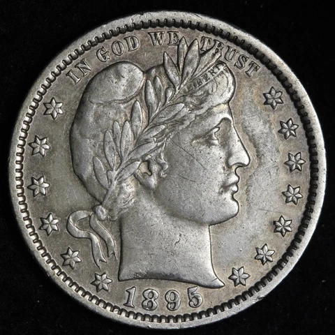 1895-O Barber Silver Quarter CHOICE AU E313 SPM Cover