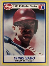 1991 Post Cereal Chris Sabo Baseball Card #13 Of 30 Cincinnati Reds High Grade