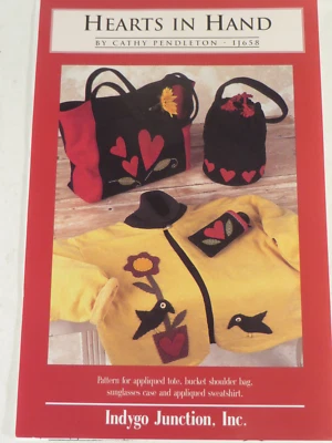 Hearts In Hand Craft Sewing Pattern Cathy Pendleton Tote Bag Sweatshirt - Image 1 of 3
