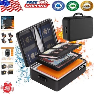 Stylish Fireproof & Waterproof Document Organizer - Perfect for Travel or Home - Picture 1 of 11