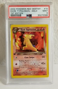 Carta Pokémon PSA 9 DARK TYPHLOSION 10/105 1a Edizione Neo Destiny Nuova di zecca - Foto 1 di 10