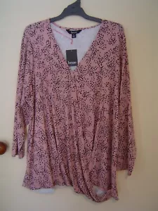 Quality Sue BNWT!! STRETCHY COSY BEME XOVER l/sl TOP Plus size L/24/26 - Picture 1 of 6